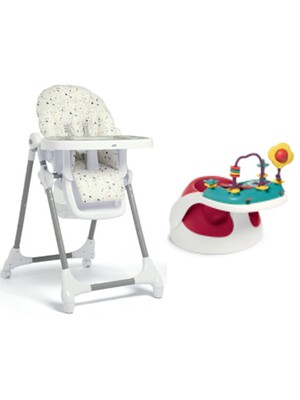 Baby Snug Red with Snax Highchair Terrazzo